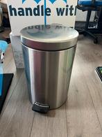 Brabantia RVS prullenbak 20 liter, Gebruikt, Met pedaal, Ophalen of Verzenden, 20 tot 30 liter