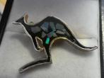 Australische vintage broche met Opaal Kangoeroe, Verzenden, Minder dan 4 cm, Met edelsteen