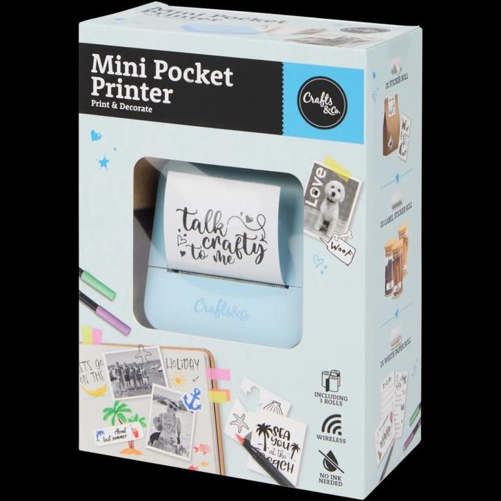 Crafts & Co pocket printer, Computers en Software, Printers, Nieuw, Printer, Thermo-printer, Zwart-en-wit printen, Draadloos, Ophalen