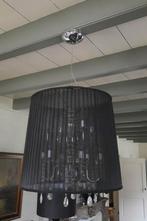 Ronde hanglamp kroonluchter met lampenkap zwart transparant, Huis en Inrichting, Ophalen, Gebruikt, Metaal, 50 tot 75 cm