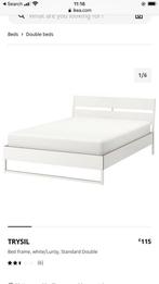 IKEA bed, Huis en Inrichting, Ophalen, Gebruikt, Wit, Tweepersoons