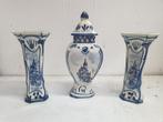 Delfts Blauwe Kaststel - 3 Delig, Antiek en Kunst, Antiek | Vazen, Ophalen of Verzenden