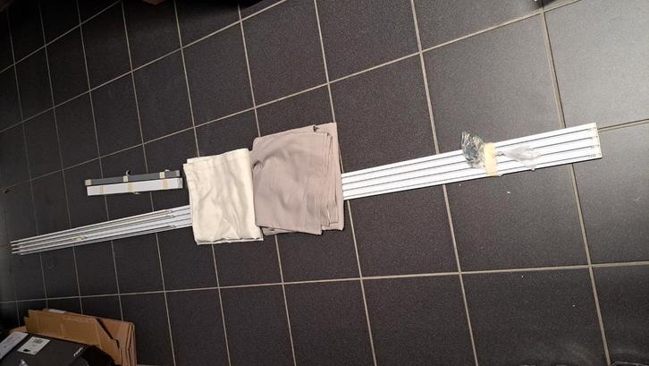 Paneelgordijnen met rails 263 cm, Huis en Inrichting, Stoffering | Gordijnen en Lamellen, Gebruikt, Ophalen