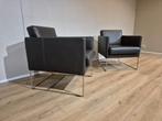 2x Bert Plantagie Pallas - Fauteuils - Bruin - Leder - ZGAN, Voltastraat 21, Barneveld, 75 tot 100 cm, Ophalen of Verzenden, Metaal