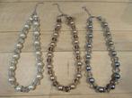 Parelketting met Swarovski kristal kralen (3), Sieraden, Tassen en Uiterlijk, Kettingen, Overige materialen, Ophalen of Verzenden
