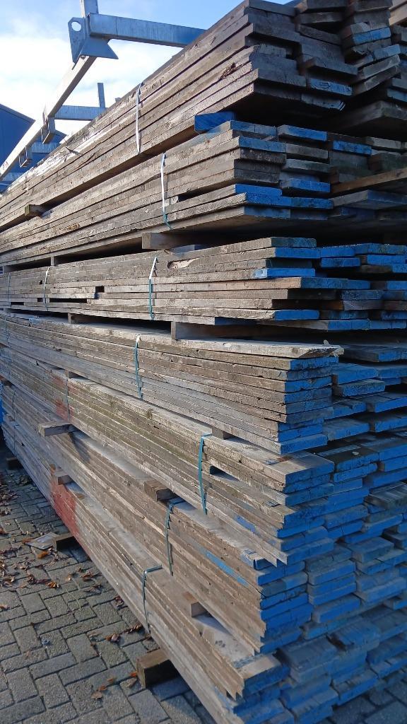 gebruikt steigerhout, steigerplanken ca 200m in een pak, Doe-het-zelf en Verbouw, Hout en Planken, Gebruikt, Plank, Steigerhout
