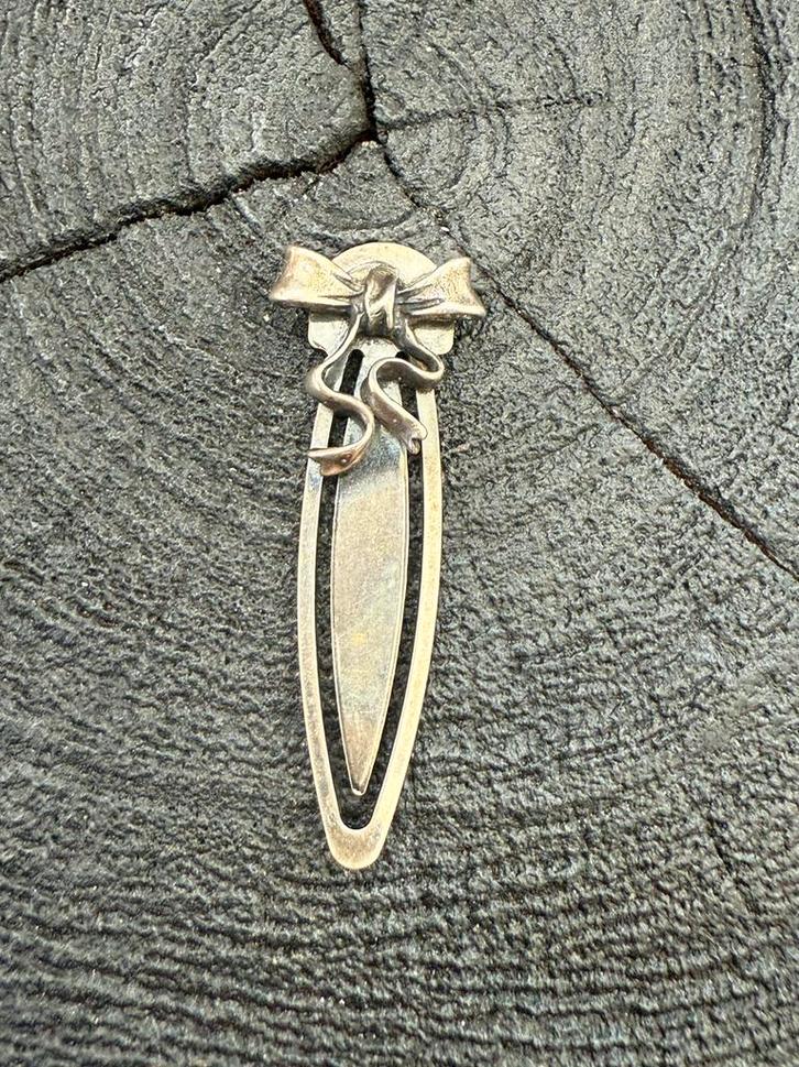 Zilveren Boekenlegger met Strik, Antiek en Kunst, Antiek | Bestek, Ophalen of Verzenden