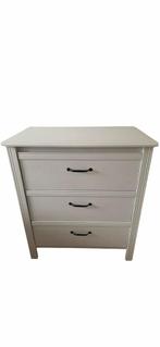 Brusali ladekast wit grijs 3 lades, Ophalen, 100 tot 150 cm, 50 tot 100 cm, Zo goed als nieuw