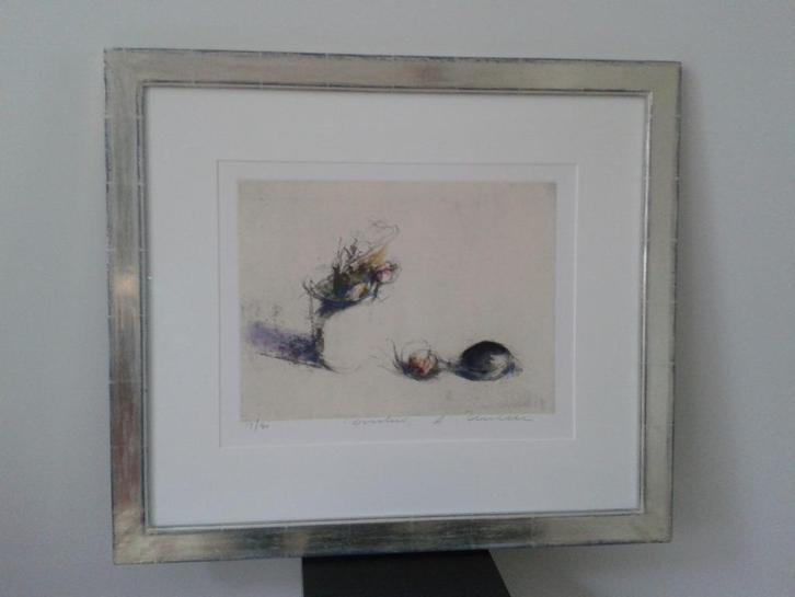 schilderij met kleurenets van A. Nocentini, Antiek en Kunst, Kunst | Schilderijen | Abstract, Ophalen