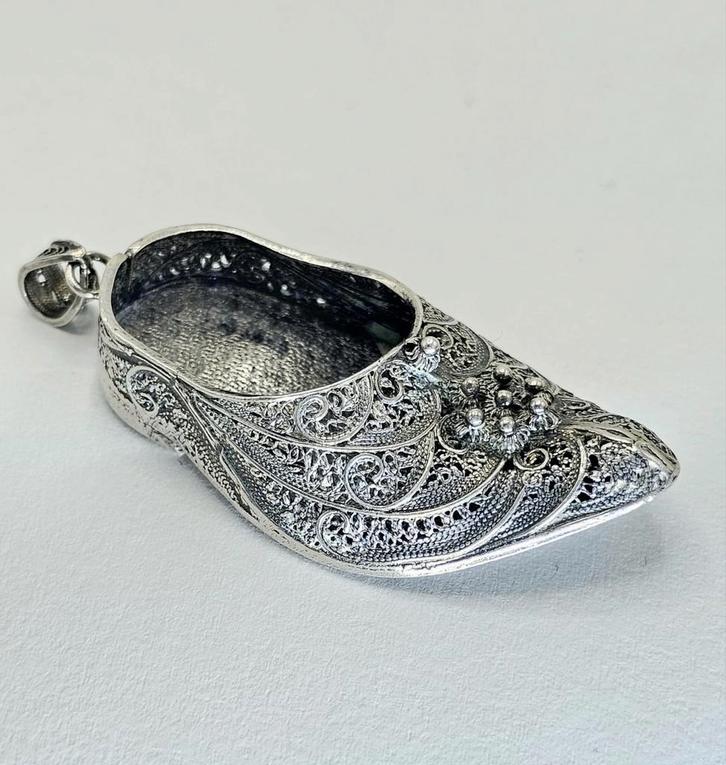 Hollands Zilveren Filigrain Schoen, Antiek en Kunst, Antiek | Goud en Zilver, Verzenden
