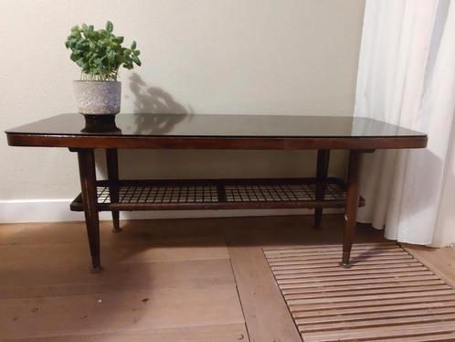 Vintage 70s  Mid Century Deense salontafel, Huis en Inrichting, Tafels | Sidetables, Gebruikt, 25 tot 50 cm, 100 tot 150 cm, Rechthoekig