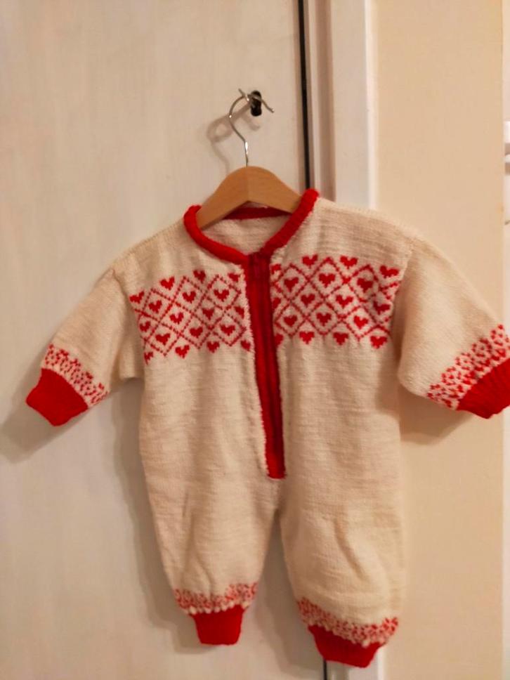 BABYPAK VINTAGE ROMPER KERST SINTERKLAAS PAKJE 62 skipak, Kinderen en Baby's, Babykleding | Maat 62, Zo goed als nieuw, Jongetje of Meisje