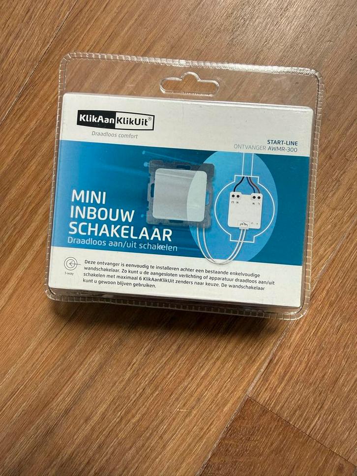 KlikAanKlikUit AWMR-300 mini inbouwschakelaar NIEUW, Doe-het-zelf en Verbouw, Elektra en Kabels, Nieuw, Schakelaar, Ophalen of Verzenden