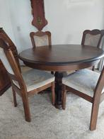 Gratis ophalen! Mooie houten eettafel met vier stoelen, Huis en Inrichting, Ophalen, Gebruikt