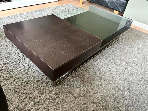 Natuzzi salontafel met glas. Zsm ophalen, Huis en Inrichting, Tafels | Salontafels, Gebruikt, Minder dan 50 cm, 50 tot 100 cm