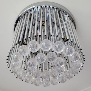 Plafonnière/ Kroonluchter chroom 30 cm doorsnede beschikbaar voor biedingen