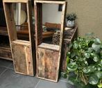 Indiase wandkast spiegelkast van old Truckwood spiegel India, Nieuw, Ophalen of Verzenden, https://verburgtvintage.nl/#contact