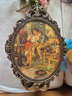 Antieke schilderij met barok lijst, Ophalen of Verzenden