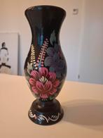 Handbeschilderde Houten Vaas met Bloemen, Ophalen of Verzenden