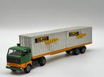 TEKNO VOLVO F89 container trailer + containers, Hobby en Vrije tijd, Modelauto's | 1:50, ., Zo goed als nieuw, ., Ophalen of Verzenden