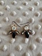 Elegante Oorbellen met Strass, Overige materialen, Zwart, Ophalen of Verzenden, Met strass