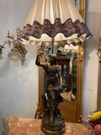Bronzen Moreau beeld met draaisokkel en lamp 1 m hoog, Antiek en Kunst, Ophalen