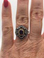Z300 Prachtige zilveren granaat ring maat 17, Sieraden, Tassen en Uiterlijk, Antieke sieraden, Ophalen of Verzenden, Zilver, Ring