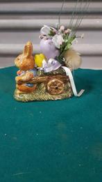 beeldje paashaas, met kar met bloemen, Ophalen of Verzenden