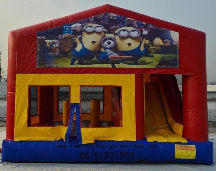 springkussen te huur huren springkasteel glijbaan multiplay, Hobby en Vrije tijd, Feestartikelen | Verhuur, Zo goed als nieuw