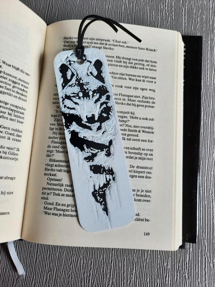 3D Boekenlegger Wolf met Reliëf – Uniek & Duurzaam, Verzamelen, Boekenleggers, Nieuw, Dier, Ophalen of Verzenden