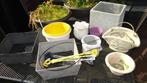 Diverse bloempotten en bakken. Steen, kunststof., 25 tot 40 cm, Kunststof, Zo goed als nieuw, Minder dan 40 cm