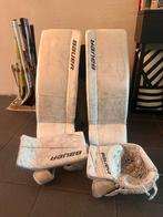 Ijshockey goalie set legguards en catcher en blocker, Ophalen of Verzenden, Gebruikt, Bescherming