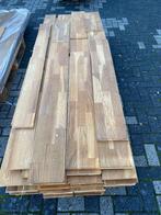 Eiken houten vloer lamelparket 3 Strooks, 35 m2 20 cm breed, Gebruikt, 10 m² of meer, 10 tot 30 cm, Hout