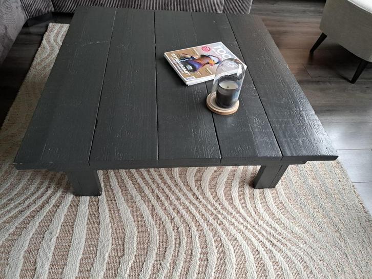 Salontafel Steigerhout Antraciet Grijs, Huis en Inrichting, Tafels | Salontafels, Gebruikt, Minder dan 50 cm, 50 tot 100 cm, Vierkant