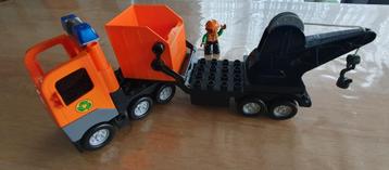 Lego Duplo kraanwagen vuilniswagen met poppetje beschikbaar voor biedingen