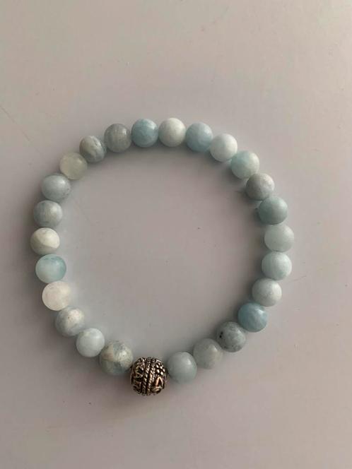 Armband Karma natuursteen/zilver, Sieraden, Tassen en Uiterlijk, Armbanden, Nieuw, Zilver, Ophalen of Verzenden