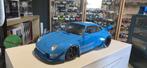 Porsche 911 (993) RWB blauw 1:18 GT-SPIRIT, Hobby en Vrije tijd, Modelauto's | 1:18, Ophalen of Verzenden, Zo goed als nieuw, Auto