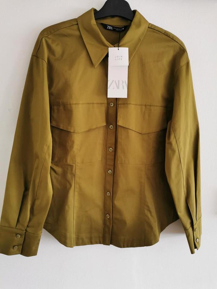 ZARA getailleerd overhemd mt. M, Kleding | Dames, Blouses en Tunieken, Nieuw, Maat 38/40 (M), Groen, Verzenden