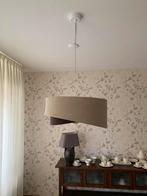 Hanglamp stof 2 kleurig incl gloeilamp, in prachtstaat !, Huis en Inrichting, Lampen | Hanglampen, Ophalen, Zo goed als nieuw