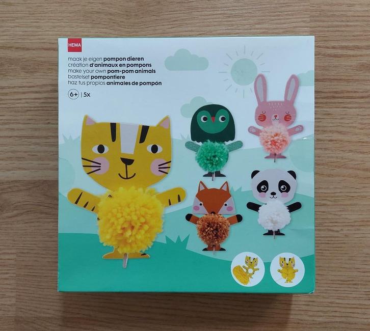 Knutselset Maak je eigen pompon dieren, Hobby en Vrije tijd, Knutselen, Nieuw, Knutselwerk, Ophalen of Verzenden