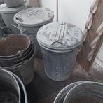 Zinken prullenbak/ vuilnisbak, Ophalen, Gebruikt, Minder dan 50 cm
