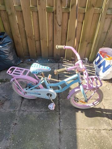 Kinderfiets 16 inch - Roze/Blauw beschikbaar voor biedingen