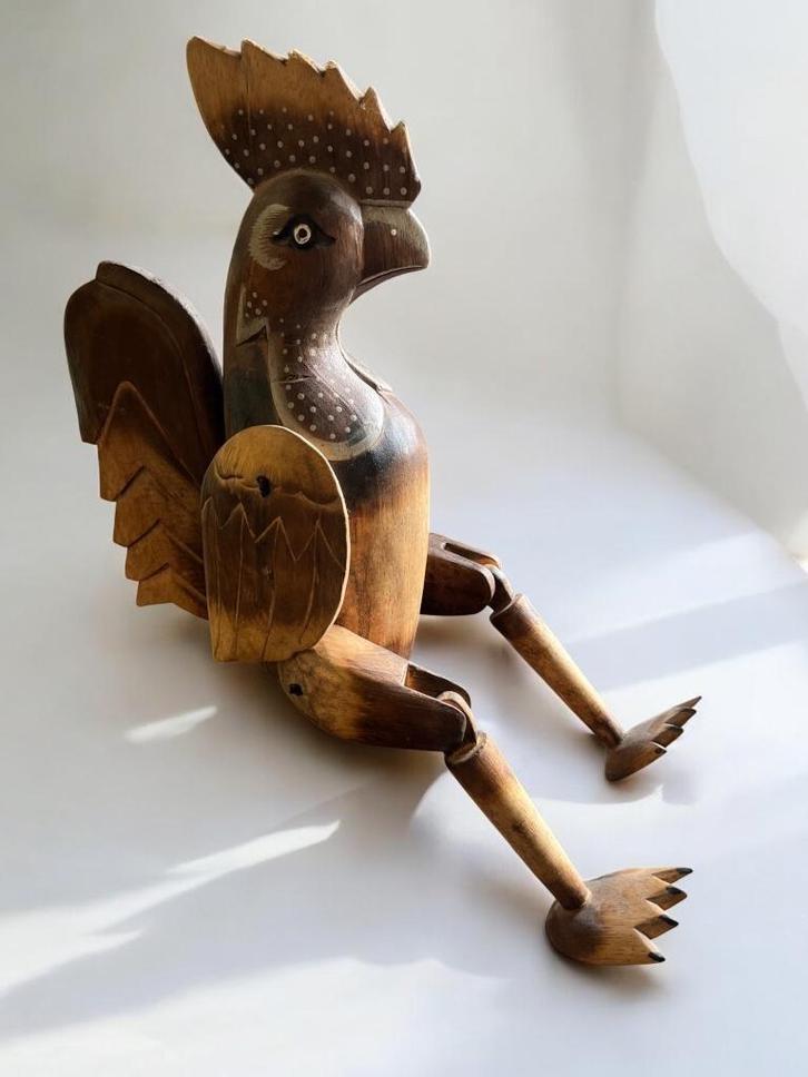vintage houten decoratie : houten kip, Antiek en Kunst, Curiosa en Brocante, Ophalen
