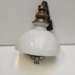 Hanglamp - retro model - wit glazen kap, Ophalen of Verzenden, Minder dan 50 cm