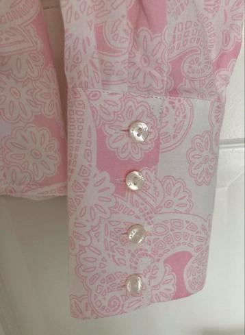 Milano blouse wit met roze motief print maat 36 of M