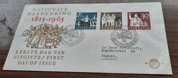 1e dagenvelop NL E61 Nationale herdenking 1813-1963