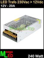 LED Trafo Voeding Adapter Driver - 230V > 12V - 20A = 240W, Ophalen of Verzenden, Nieuw, LEDtrafo