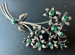 Vintage Broche met Groene Stenen, Overige materialen, 4 tot 7 cm, Gebruikt, Ophalen of Verzenden