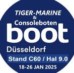 TIGER MARINE OP DUSSELDORF !  CONSOLEBOTEN  STAND C60 HAL 9, Watersport en Boten, 6 meter of meer, Nieuw, Ophalen, 70 pk of meer