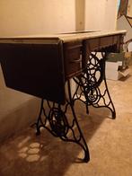 Gietijzeren Singer naaimachine tafel met 3 lades + klaptafel, Antiek en Kunst, Antiek | Naaimachines, Ophalen